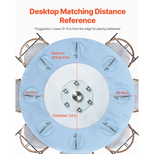30 in Glass Lazy Susan Turntable Tempered Glass Dining Table Centerpiece