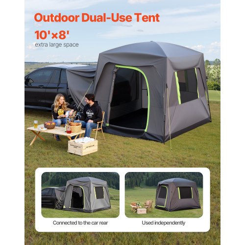 SUV Tent for Camping 10FT L x 8FT W Waterproof PU2000mm Spacious Double