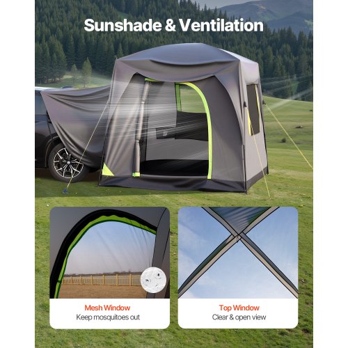 SUV Tent for Camping 10FT L x 8FT W Waterproof PU2000mm Spacious Double
