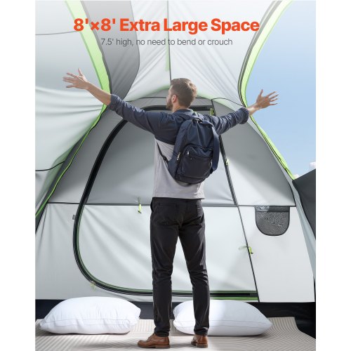 SUV Tent for Camping 8FT L x 8FT W Waterproof PU2000mm Spacious Double