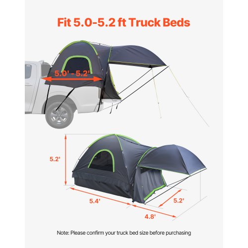 Pickup Truck Tent Fits 5052 ft Truck Tents for Camping Waterproof