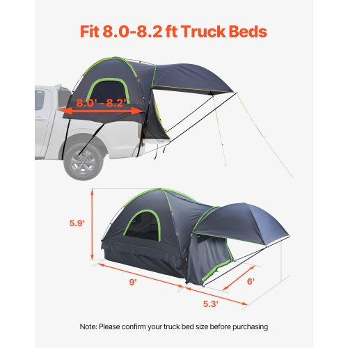 Pickup Truck Tent Fits 8082 ft Truck Tents for Camping Waterproof