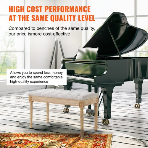Upholstered Bench 16W Ottoman Bench End of Bed Bench with Foam Padded