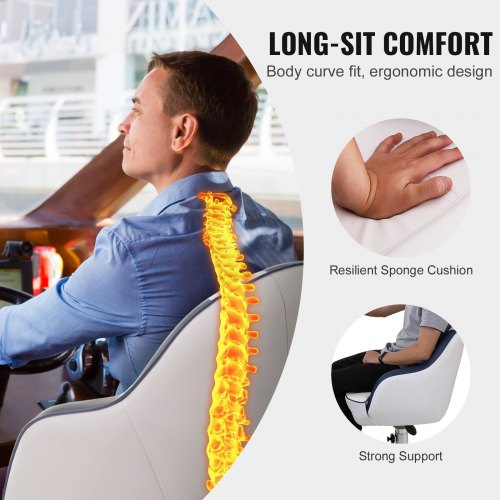 Captain Bucket Seat Pontoon Boat Seat with Thickened Sponge Padding Boat