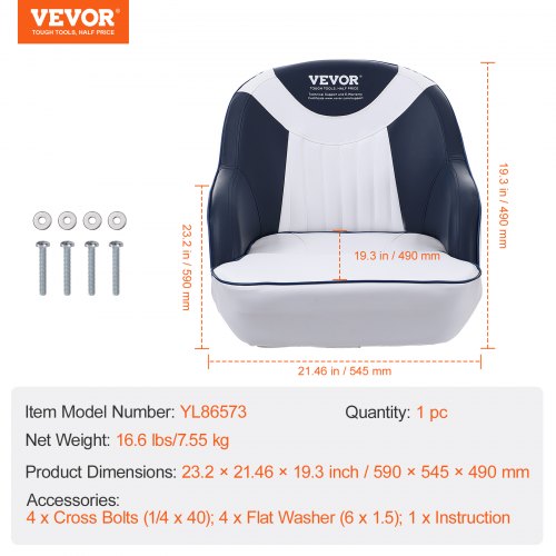 Captain Bucket Seat Pontoon Boat Seat with Thickened Sponge Padding Boat