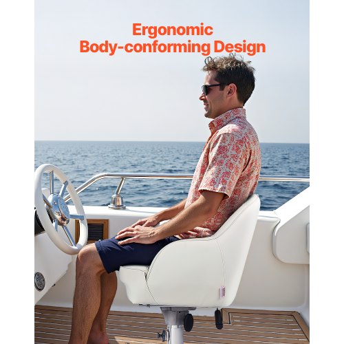 Boat Seat Low Backrest Boat Seat Captain Bucket Seat with Thickened Sponge
