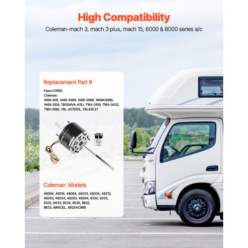 13HP RV Air Conditioner Motor with Capacitor AC115V 3A 1675 RPM