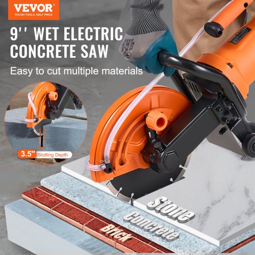 Electric Concrete Saw 9 in 1800 W Motor Circular Saw Cutter with 3.5 in Cutting