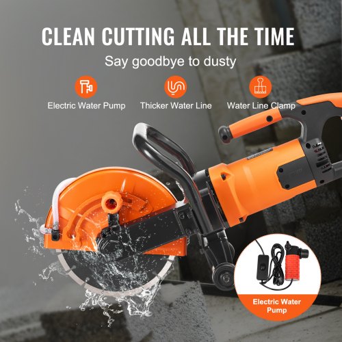 Electric Concrete Saw 9 in 1800 W Motor Circular Saw Cutter with 3.5 in Cutting