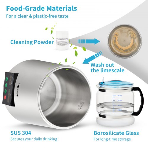 1.1 Gal Water Distiller 0.3 Gal/H 750W Distilled Water Maker Machine 0-99H