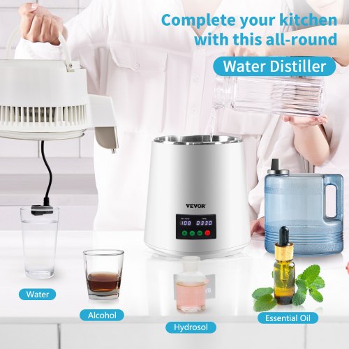 1.1Gal Water Distiller 0.3Gal/H 750W Distilled Water Maker Machine 0-99H