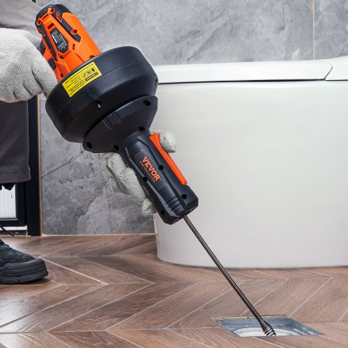 12V Electric Drain Auger 25FT Cordless Plumbing Snake Auto Feed Pipeline