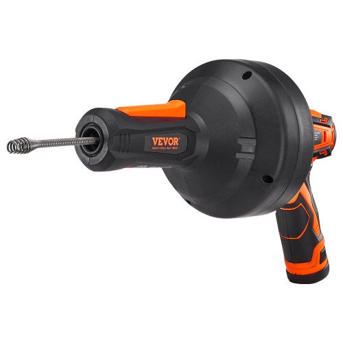 12V Electric Drain Auger 25FT Cordless Plumbing Snake Auto Feed Pipeline