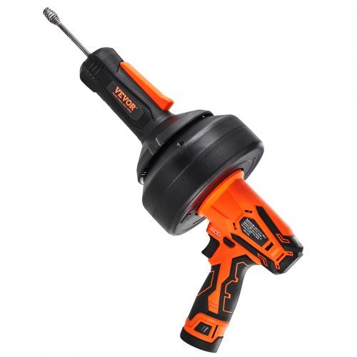 12V Electric Drain Auger 25FT Cordless Plumbing Snake Auto Feed Pipeline