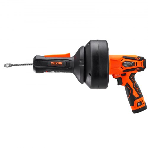 12V Electric Drain Auger 25FT Cordless Plumbing Snake Auto Feed Pipeline
