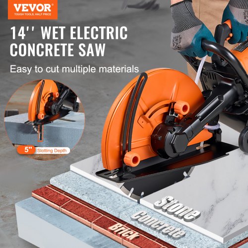 Electric Concrete Saw 14 in Circular Saw Cutter with 5 in Cutting Depth