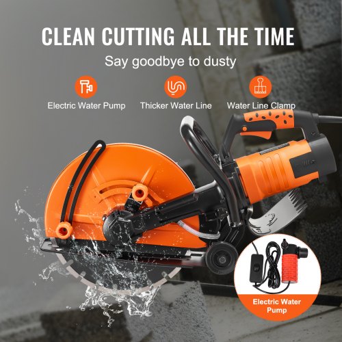 Electric Concrete Saw 14 in Circular Saw Cutter with 5 in Cutting Depth