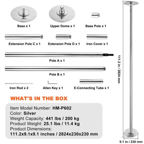 Professional Dancing Pole Spinning Static Dancing Pole Kit Portable