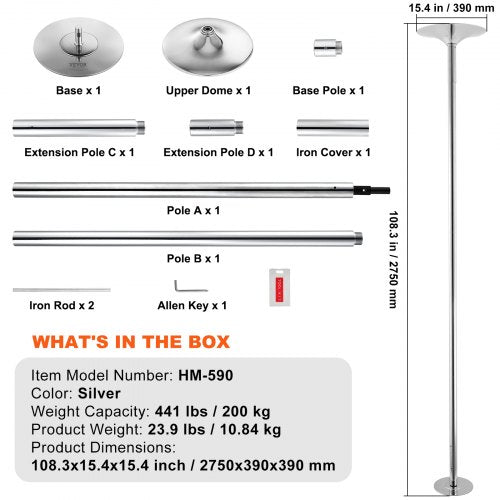 Professional Dancing Pole Spinning Static Dancing Pole Kit Portable