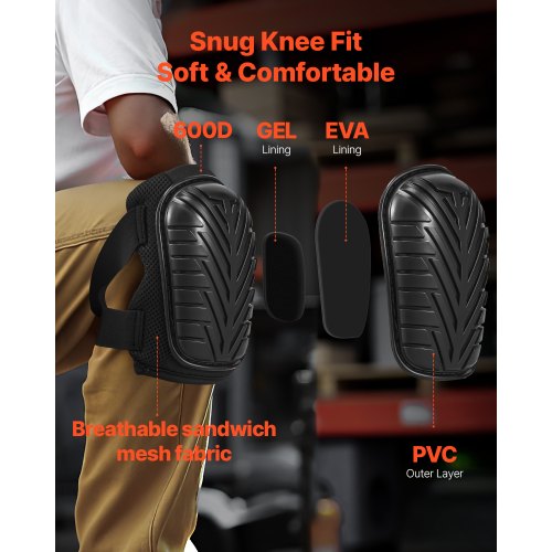Knee Pads for Work Heavy Duty Construction Knee Pads with Adjustable Straps