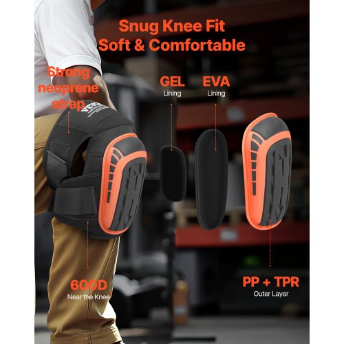Knee Pads for Work Extended Heavy Duty Construction Knee Pads with 2