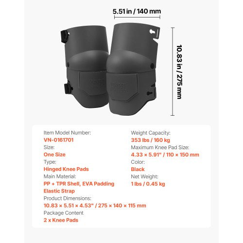 Knee Pads for Work Extra Thick Construction Knee Pads with Foam Cushion –