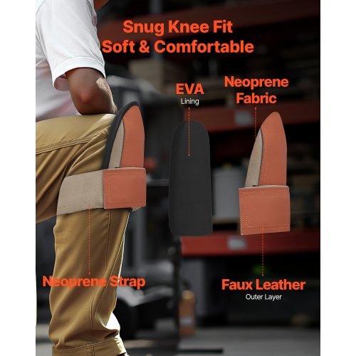Knee Pads for Work Durable Leather Construction Pads Machine Washable Work