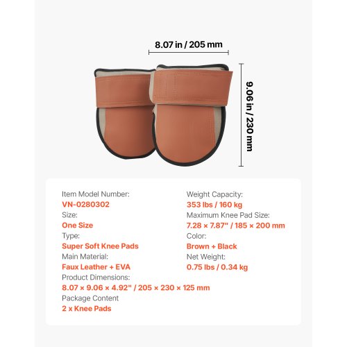 Knee Pads for Work Durable Leather Construction Pads Machine Washable Work