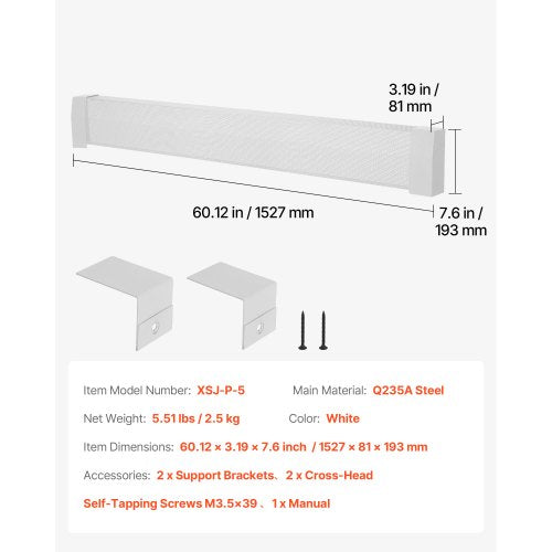Baseboard Heater Covers Premium Series 5 ft Standard Electric Heating Unit