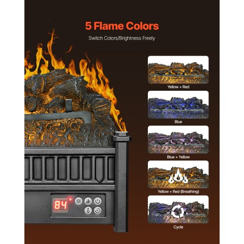 Electric Fireplace Log 20 inch Fireplace Insert Log Heater with Remote