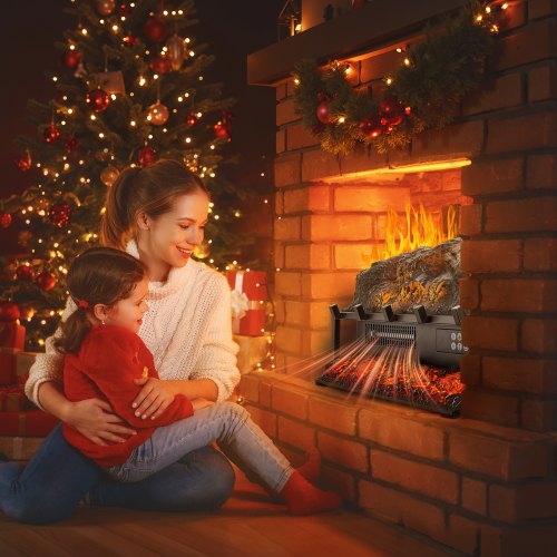Electric Fireplace Log 23 inch Fireplace Insert Log Heater with Crackling