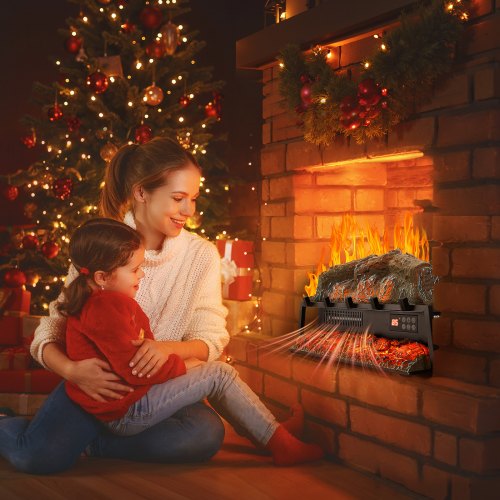 Electric Fireplace Log 25 inch Fireplace Insert Log Heater with Crackling