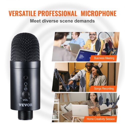 USB Microphone 192kHz24bit Professional Condenser Microphone Kit with Boom Arm