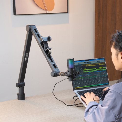 Microphone Boom Arm with Desk Mount 360° Rotatable Adjustable Mic Stand