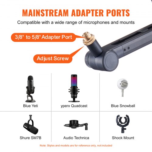 Microphone Boom Arm with Desk Mount 360° Rotatable Adjustable Mic Stand
