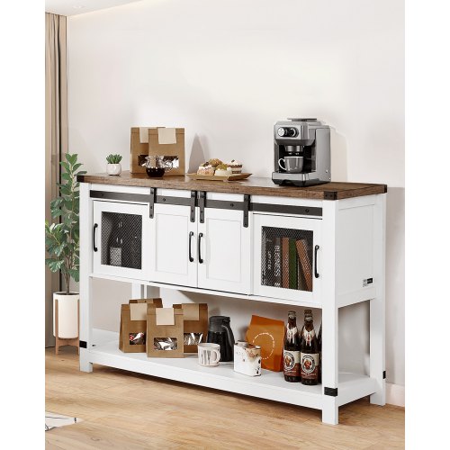 Coffee Bar Cabinet 473 x 157 x 32.7 in Farmhouse Coffee Bar Cabinet with 4Tier