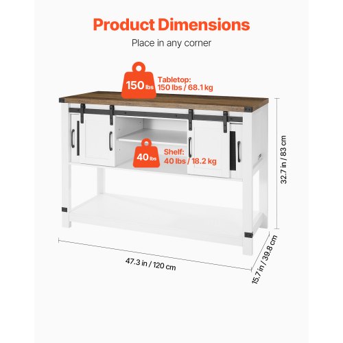 Coffee Bar Cabinet 473 x 157 x 32.7 in Farmhouse Coffee Bar Cabinet with 4Tier