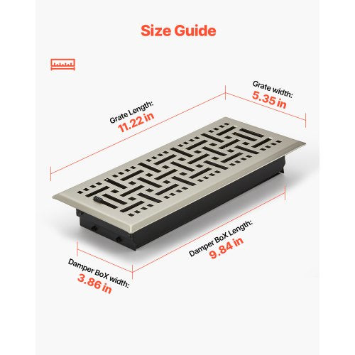 4 x 10 Inch Floor Registers 2Pack Vent Grilles HVAC HeavyDuty Walkable