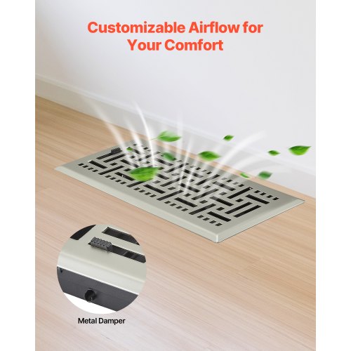 4 x 10 Inch Floor Registers 2Pack Vent Grilles HVAC HeavyDuty Walkable