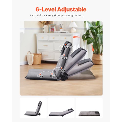 Floor Chair 6Position Adjustable Meditation Chair with Back Support