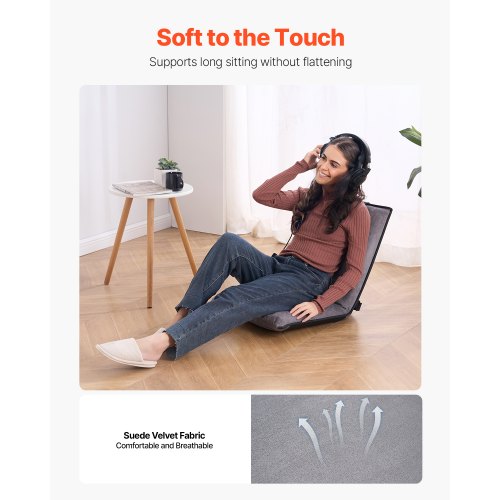 Floor Chair 6Position Adjustable Meditation Chair with Back Support