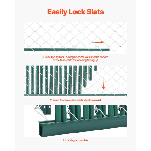 Bottom Locking Privacy Slats SingleWall Vertical BottomLocking Slats