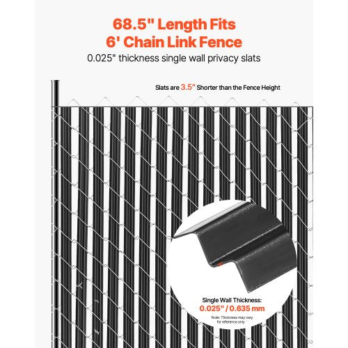 Bottom Locking Privacy Slats SingleWall Vertical BottomLocking Slats