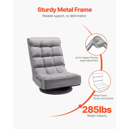 Swivel Floor Gaming Chair 360Degree Rotating Floor Chair with 4 Adjustable