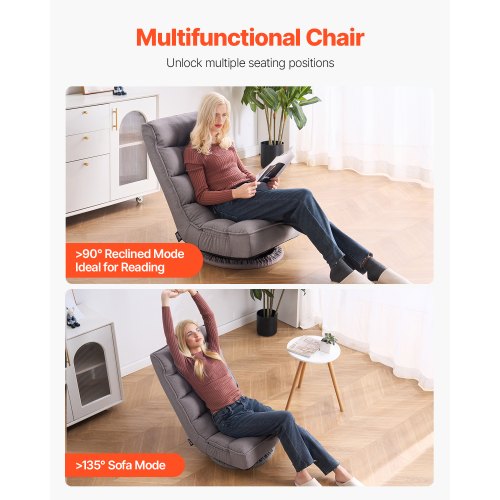 Swivel Floor Gaming Chair 360Degree Rotating Floor Chair with 4 Adjustable