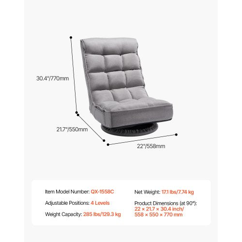 Swivel Floor Gaming Chair 360Degree Rotating Floor Chair with 4 Adjustable