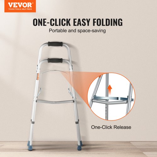 Folding Hemi Walker One Arm Folding Walker for Seniors with 6Level