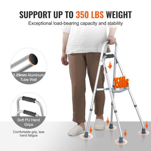 Folding Hemi Walker One Arm Folding Walker for Seniors with 6Level
