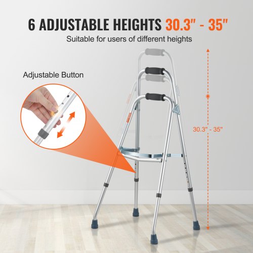 Folding Hemi Walker One Arm Folding Walker for Seniors with 6Level