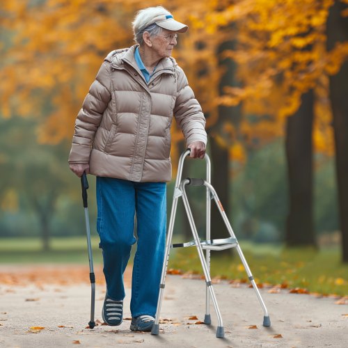 Folding Hemi Walker One Arm Folding Walker for Seniors with 6Level